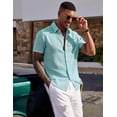 thumbnail image 4 of COOFANDY Men' Casual Button Down Shirts Short Sleeve Textured Summer Beach Vacation Tops, 4 of 6