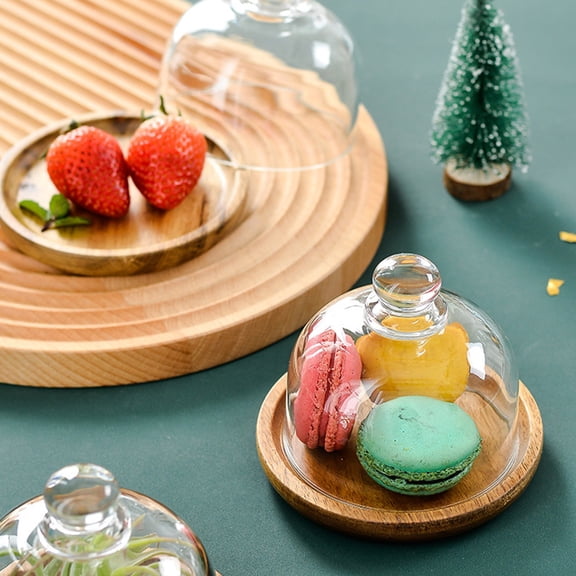Glass Cake Cover Dome for Decoration Beige Transparent Food Protector Safe and