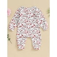 thumbnail image 3 of Bagilaanoe Newborn Baby Girl Boys Fall Jumpsuit Stripes Print Long Sleeve Bodysuit 3M 6M 9M 12M 18M Infant Zipper One Piece Romper, 3 of 7
