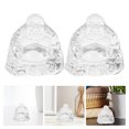 thumbnail image 3 of Crystal Buddha Figurines White Crystal Homeowners Living Room 2Pcs 2.1In, 3 of 4