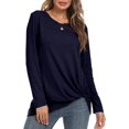 thumbnail image 2 of ppyoung Womens Long Sleeve T Shirts Casual Dressy Blouses Twist Knot Tunic Tops for Leggings, 2 of 3