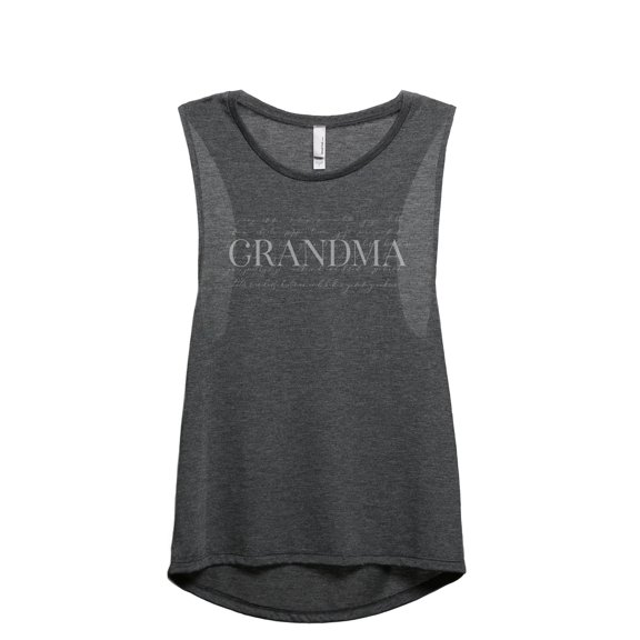 Meaning Of A Grandma Women's Fashion Sleeveless Muscle Workout Yoga Tank Top Charcoal Grey Medium