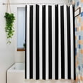 thumbnail image 3 of Black Striped Waterproof Shower Curtain, 48"x72" Washable Polyester Fabric Shower Curtains for Bathroom, Modern Farmhouse Black and White Stripes Decorative Bathtub Curtain Sets with Hooks, 3 of 9