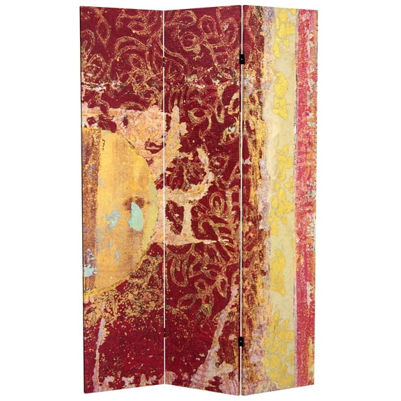 Oriental Furniture 6 ft. Tall Fire Dancer Canvas Room Divider - 3 Panel