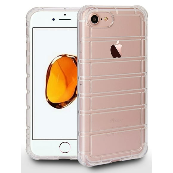 Coque Transparente pour iPhone SE 2022/2020, Coussin d'Airbag Transparent See-Thru Flex Grip TPU Skin Slim Cover fits SE3, SE2, iPhone 8, iPhone 7