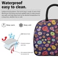 thumbnail image 3 of Lunch Bag Lunch Box for Women Reusable Insulated Lunch Bags,Water-Resistant Doughnuts Donut Jumping with Happiness Cooler Lunch Tote Bag, Large Capacity for Work Travel Picnic, 3 of 6