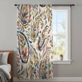 thumbnail image 4 of Paisley Flower Sheer Curtains 72 Inches Long, Spring Vintage Floral Leaf Plant Light Filering Curtains, Breathable Simi Curtain Privacy Drapes for Living Room Bedroom Lightweight Window Treatment, 4 of 9
