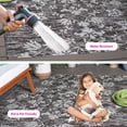 thumbnail image 3 of SAFAVIEH Courtyard Nina Distressed Floral Indoor/Outdoor Area Rug, 8' x 11', Black/Light Grey, 3 of 15