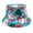 Blue, variant on Pug Dog Striped Print Bucket Hat Fisherman Fishing Sun Cap For Adult Women Men Girl Boy Unisex Blue One Size