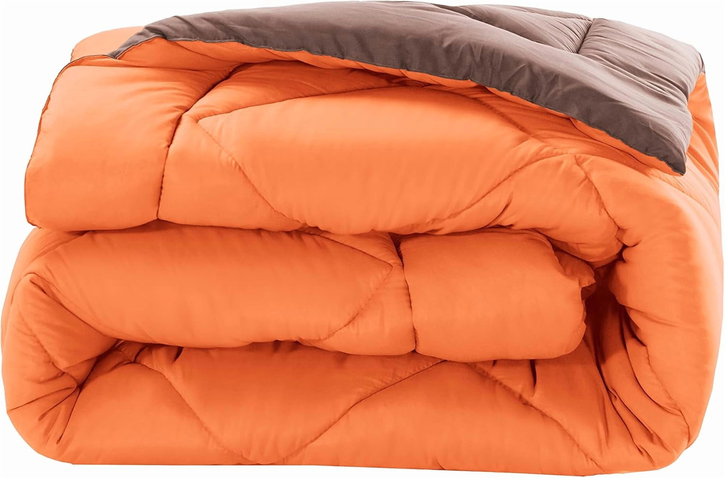 Celine Linen Down Alternative 2pc Comforter Set-Twin, Orange/Brown