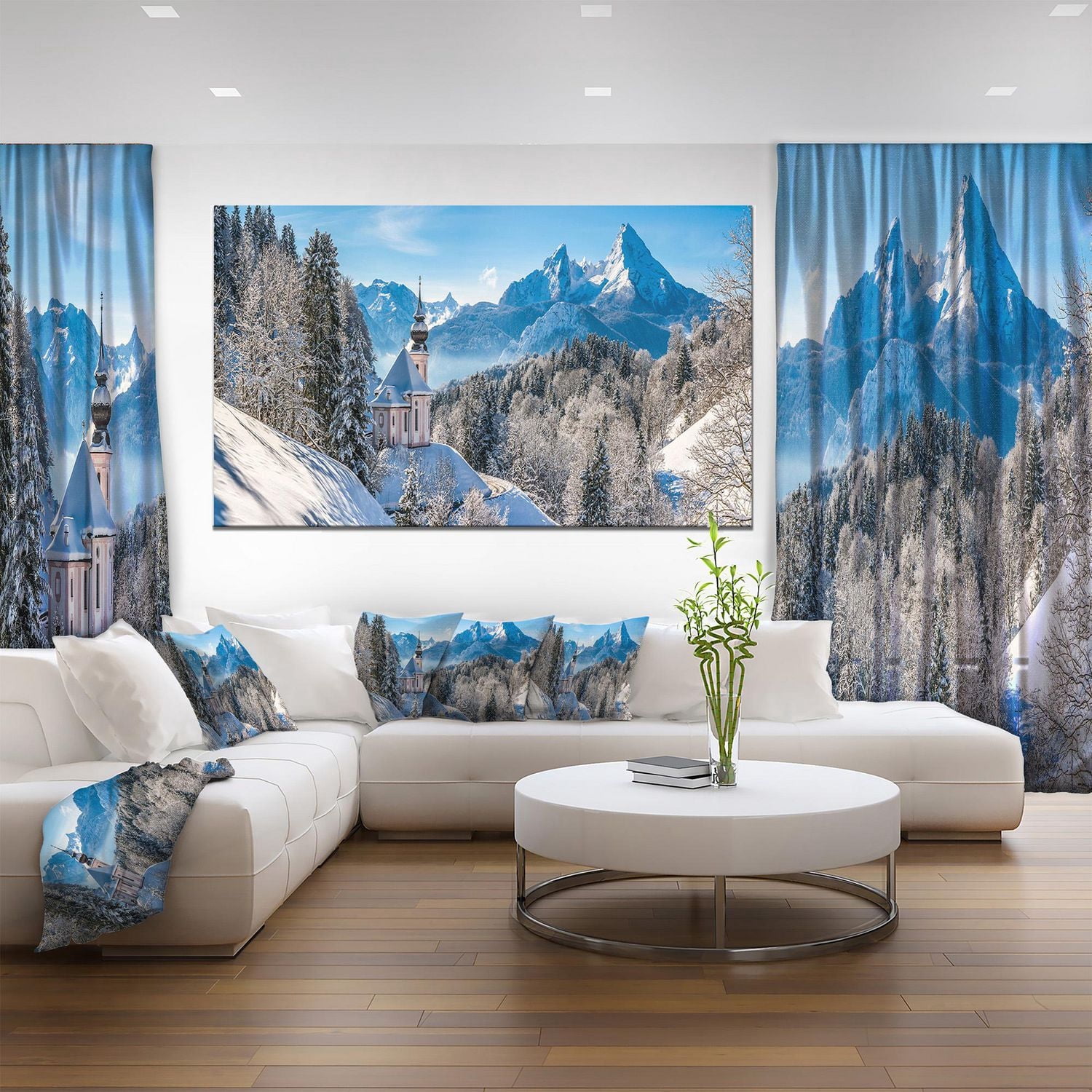 Designart Winter in the Bavarian Alps Canvas Wall Art