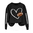 thumbnail image 4 of Sweaters For Women Football Sweatshirts With Cute Baseball Graphic Print Crewneck Long Sleeve Fall Winter Pullover Hoodless Polyester Black Size S-3Xl Oversized Sweaters For Women, 4 of 4