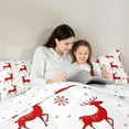 thumbnail image 4 of jejeloiu Wild Deer Twin Bedding Sets 7-Piece,Jungle Animal Bedding Comforter Set,Merry Christmas Snowflake Sheet Sets For Girl,Red White Home Decor Reversible, 4 of 8