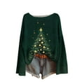 thumbnail image 4 of Xuniizn Christmas Sweaters for Women Crewneck Long Sleeve Shirts Tops Christmas Tree Printed Casual Lightweight Women's Sweaters Fall Winter Clothes Outfits, 4 of 4