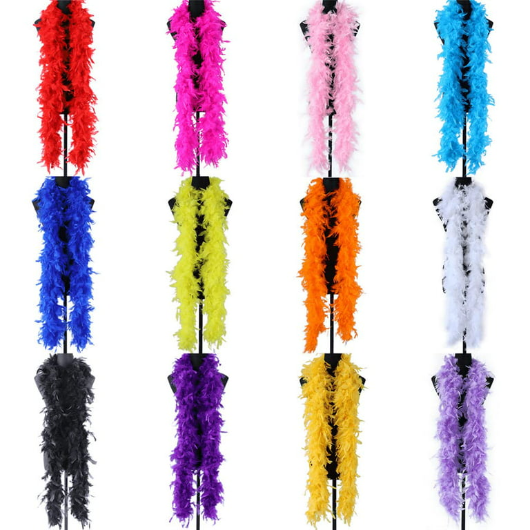 Feather Boa Marabou White 2 Yards Long (72) for Christmas Tree or  Halloween Costume Craft