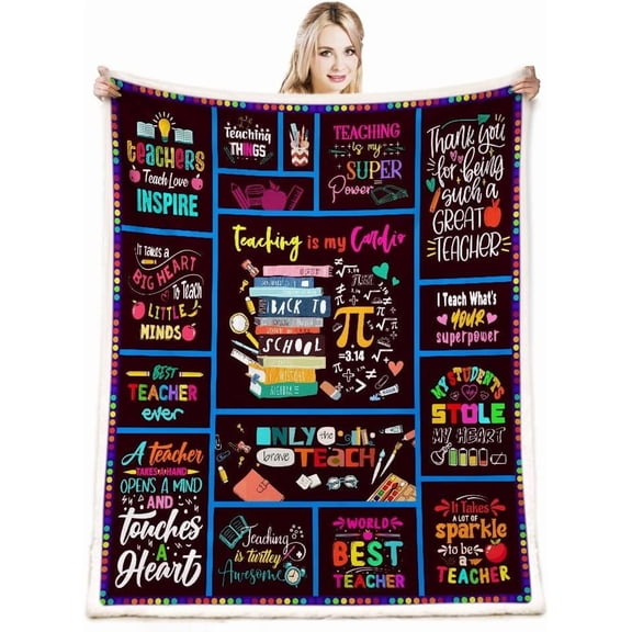 Teacher Gifts for Women Blanket,Teacher Blanket,Teacher Appreciation Gifts Throw Blanket,Valentine Teacher Gifts,Kindergarten Preschool Teacher Gifts for Christmas Sofa Couch Beds Decor 50x60