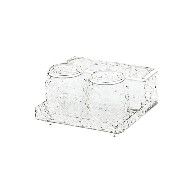 Juego de portavasos para cepillos de dientes, organizador de encimera de baño, almacenamiento de decoración de moda Claro