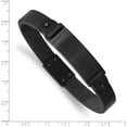 thumbnail image 4 of Chisel Stainless Steel Brushed Black IP-plated Black Leather ID Bracelet - 8.5", 4 of 6