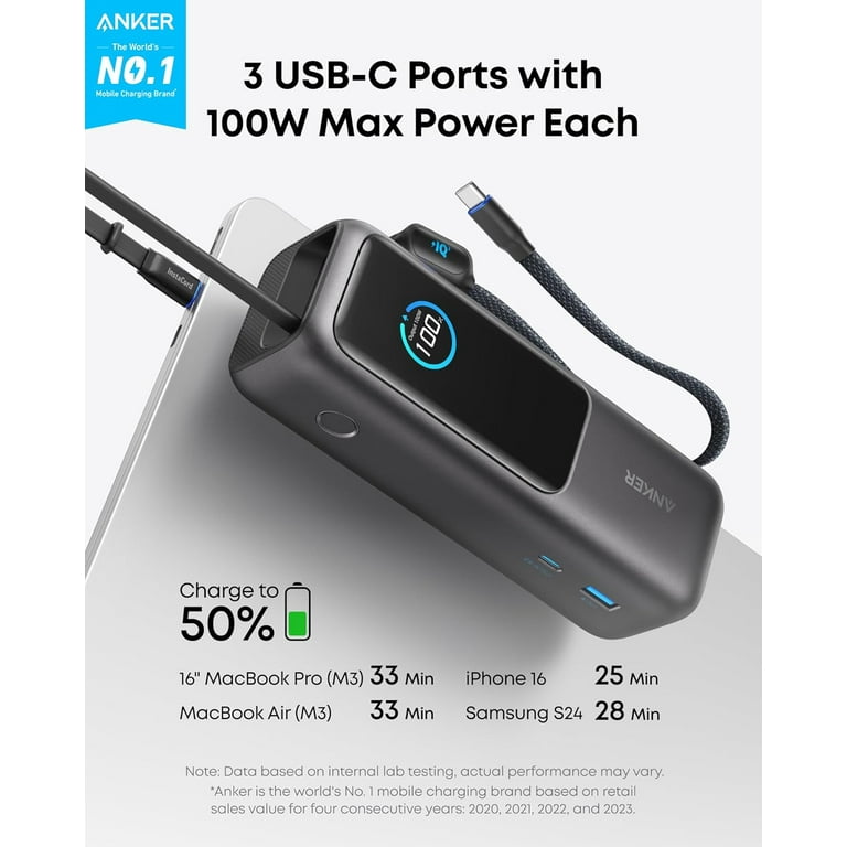 ANKER Power Bank 25000mAh 165W 新品未開封 Anker Power Bank, 25,000mAh Portable Charger, 165W with