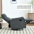 thumbnail image 6 of JXXRZ Heated Massage Swivel Rocker Recliner Chair w/ Manual Recline & Breathable Fabric, Grey, 6 of 7