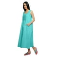 thumbnail image 2 of Moomaya WoMen's Solid Spaghetti Strap Nightdress Knee Length Sleepwear Gown, 2 of 6