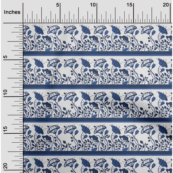 oneOone Cotton Jersey White Fabric Leaves|Duck & Floral Artistic Quilting Supplies Print Sewing Fabric By The Yard 58 Inch Wide