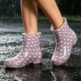 thumbnail image 6 of XUNKUSGA Womens Rain Boots Waterproof Anti-Slip Ankle Rain Boots Fashion Polka Dot Pull On Short Rain Boots for Daily Rainy Wear,8.5, 6 of 6