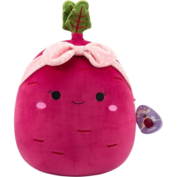 Squishmallows Original 14in Claudia The Purple Beet with Pink Headband – Official Jazwares Plush (Large)