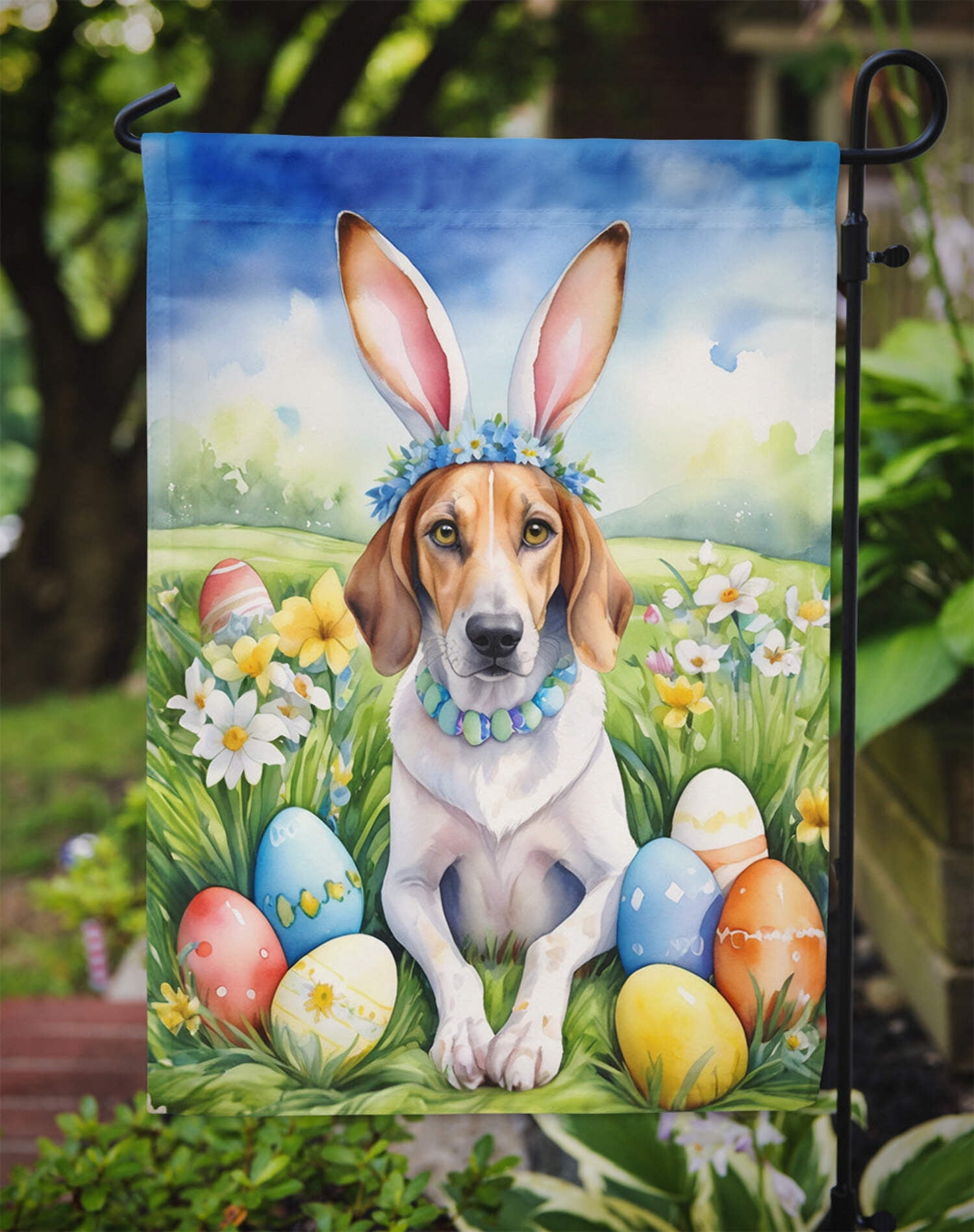 Foxhound Easter Egg Hunt Garden Flag