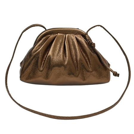 Crossbody Bag Clutches Dressy Vegan Leather Clutch Purse for Women Soft Pleated PU Evening Clutch