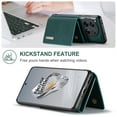 thumbnail image 3 of Allytech 2 in 1 Detachable Wallet Case for OnePlus 12 with Cash Pocket & Cash Slots, [Full Body Protection] [Magnetic Clasp] Luxury PU Leather Shockproof Slim Kickstand Case - Green, 3 of 9