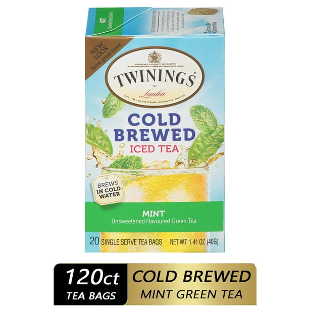 Twinings of London Mint Cold Brewed Iced Tea Bags , 20 Ct., 1.41 oz., 6
