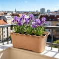 thumbnail image 4 of Fufafayo Vegetable Planting Plastic Flowerpot, Long Flower Trough Outdoor Balcony Gardening Container, Rectangular Planter Box for Shelf Patio Vegetable Planting Gadget, 4 of 6