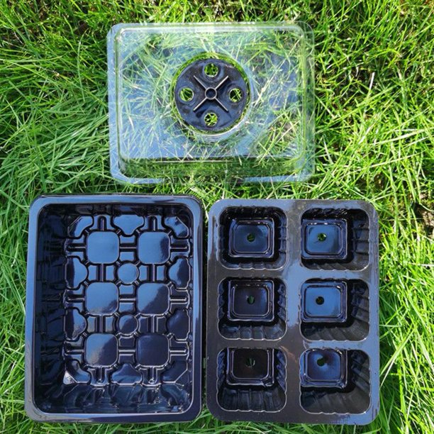 GLFILL 6 Cells Trays Set Starter Tray Germination Plant Pots Grow Box