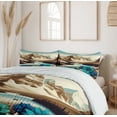thumbnail image 5 of Ambesonne Lake Duvet Cover Set, Mountain Scene Icy Tone Floral, King, Pale Blue Pastel Brown, 5 of 6
