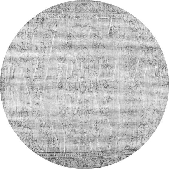 Ahgly Company Indoor Round Persian Gray Traditional Area Rugs, 4' Round