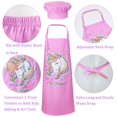 thumbnail image 2 of Ensemble de Chapeaux de Chef de Tablier de Licorne pour les Filles avec Sangle de Cou Réglable et Poches, 2 of 6