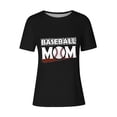 thumbnail image 4 of Lilgiuy Baseball Mom T-Shirt for Women Play Ball Baseball Heart Pattern Solid Color Short Sleeve Tees Trendy Novelty Baseball Graphic Top Streetwear(Black,XL), 4 of 4