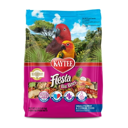 Kaytee Fiesta Big Bites Small Parrot & Conure Food 4 pounds
