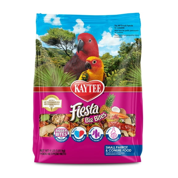 Kaytee Fiesta Big Bites Small Parrot & Conure Food 4 pounds