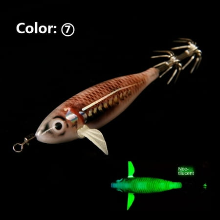 Lifelike 2024 Jigs Hook 75mm 5.5g Lead Sinker Shrimp Bait Octopus Lure Wood Shrimp Lures Squid Hook COLOR 7