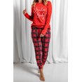 thumbnail image 4 of ABPHQTO Conjunto de pijama de dos piezas con estampado de cuadros rojos de Santa Baby para mujer, 4 of 5