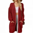 thumbnail image 2 of iOPQO Long Cardigans Open Front Cardigan for Women Loose Sweaters for Women Vintage Sweater Womens Cardigan Oversized Cardigan Sweaters for Women Open Front Tops for Women Wine 3XL, 2 of 9