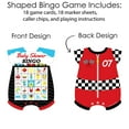 thumbnail image 3 of Big Dot of Happiness Let's Go Racing - Racecar - Picture Bingo Cards and Markers - Race Car Baby Shower Shaped Bingo Game - Set of 18, 3 of 5