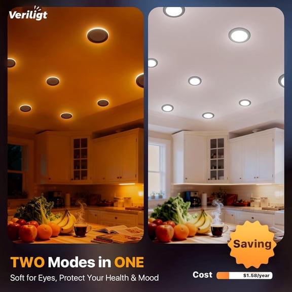 MINSUI-12 Pack 4 Inch LED Recessed Light with Night Light, 2700K/3000K/3500K/4000K/5000K 5CCT Ceiling Light, 750LM 9W 120V, Dimmable Canless Wafer Downlight ETL&FCC, Energy Saving Star, Black