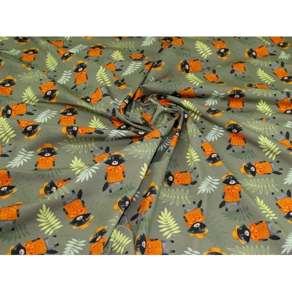 John Louden Cotton Jersey Stretch Knit Fabric Green - per yard