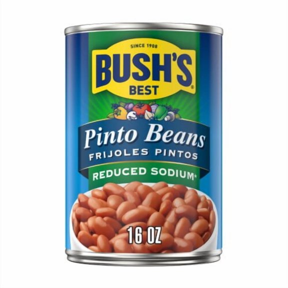 Bush's Reduced Sodium Pinto Beans 16 oz 16 oz - Pack of 2