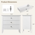 thumbnail image 2 of Large 3 Drawer Dresser, Fluted Wood Drawers for Bedroom, Modern Painted 30 Inch Wide Nightstand for Bedroom, Living Room, Hallway, Entryway，White, 2 of 7