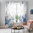 thumbnail image 4 of Blue Starfish Coastal Kitchen Curtains Window Panels, Eucalyptus Summer Nautical Shell Ocean Insulated Window Treatment Curtain, Grommet Curtains for Bedroom/Living Room/Bathroom, 2 Piece 42"Wx84"L, 4 of 8
