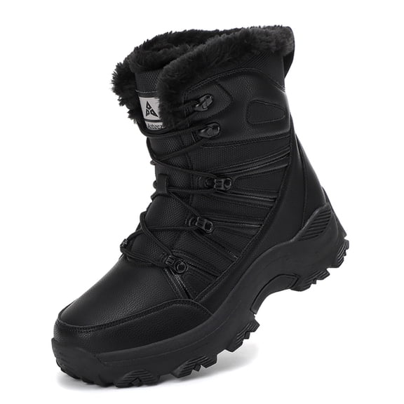 SKIUHS Men's Winter Snow Boots – Waterproof Lace-Up Fur-Lined Outdoor Boots with Anti-Slip Sole for Cold Weather